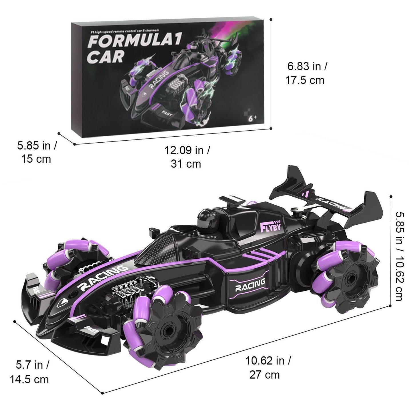 Formula-1 Style Full Drift Racing Car Toy with Dual Control Modes, Gesture-Sensing Hand Controller & 2.4GHz Remote, High-Speed RC Car for Kids and Adults