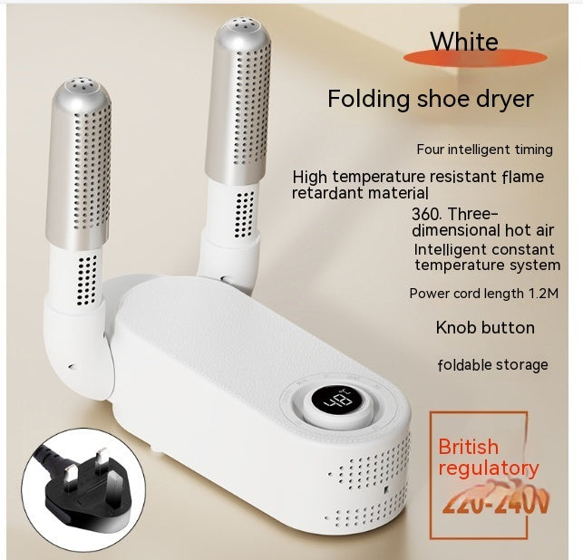 Intelligent Heat & Sterilization System] Electric Shoe Dryer and Deodorizer – Fast Drying Boot Warmer with Adjustable Timer, UV Sanitization, Compact Folding Design, Quiet Operation