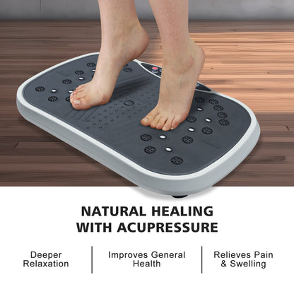 Vibration Plate Exercise Machine - Whole Body Workout Vibration Fitness Platform, Home Training Equipment For Weight Loss & Toning Grey