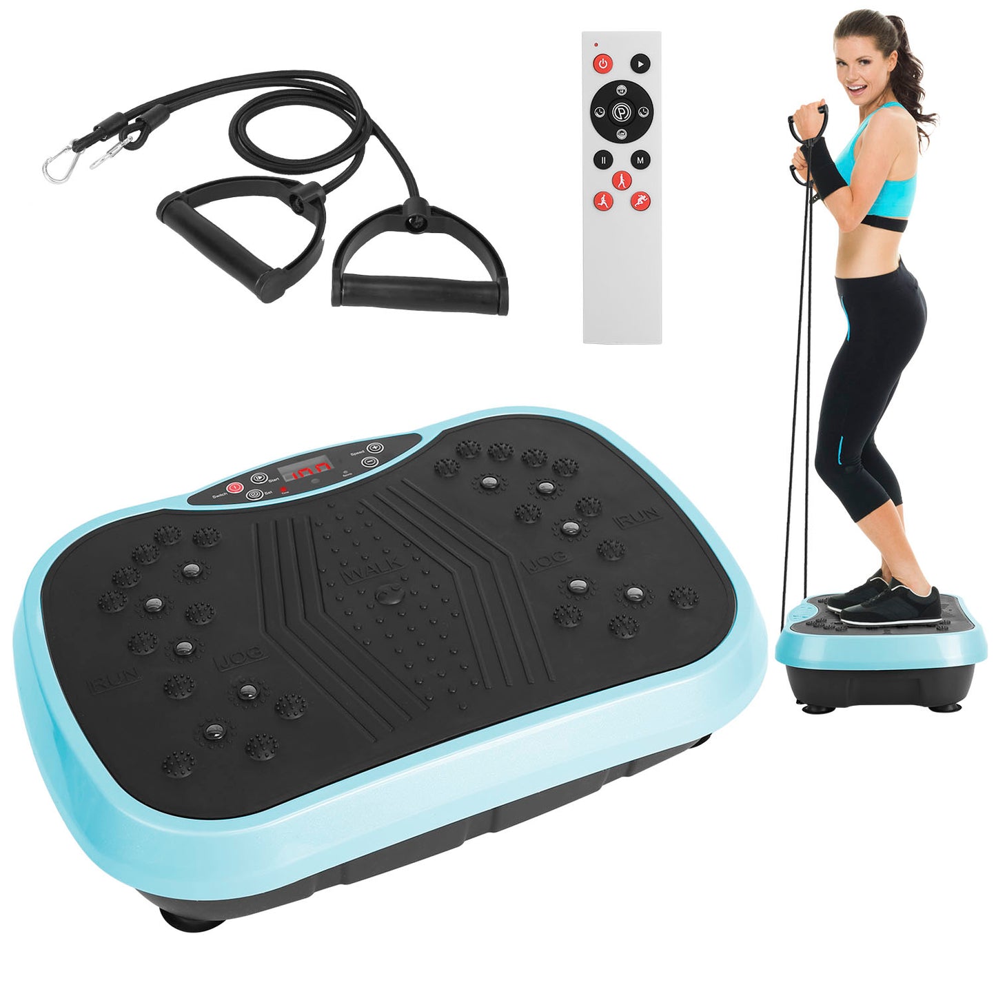 Whole Body Vibration Exercise Machine with Resistance Bands & Remote Control | High-Intensity Vibration Platform for Weight Loss, Fat Burning, Muscle Toning & Home Fitness Training