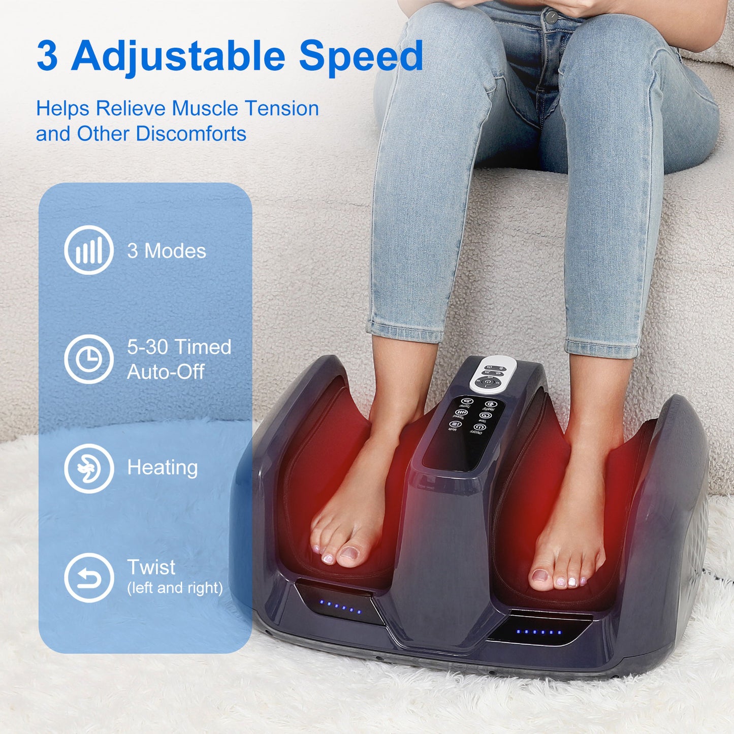 Foot Massager Automatic Kneading Heat Compression Calf And Sole Relaxation