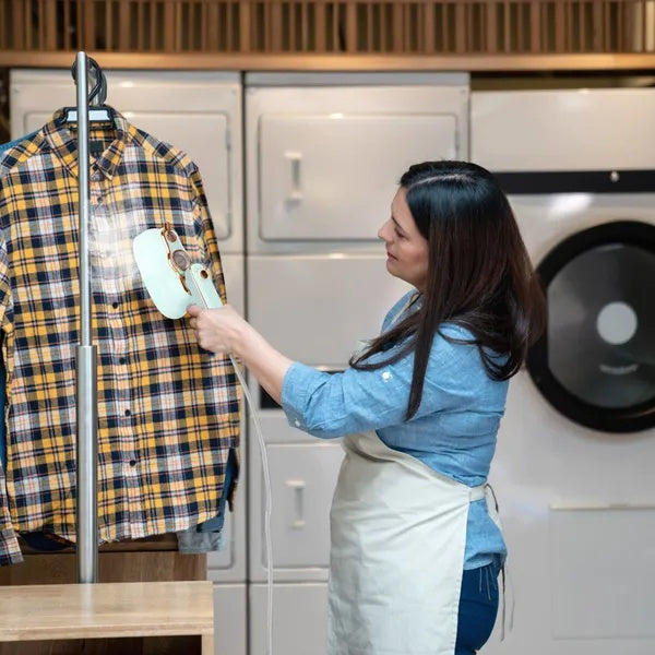 Portable Foldable Garment Steamer & Iron | 2-in-1 Wet/Dry Pressing | Fast Heat-Up Clothing Wrinkle Remover  | Quick Wrinkle Care & Freshening