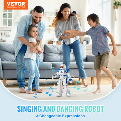 VEVOR Smart RC Robot Toy for Kids – Talking & Dancing Interactive Robot with Gesture Control, Programmable Actions, LED Lights & Music, Educational Remote Control Toy for Boys and Girls