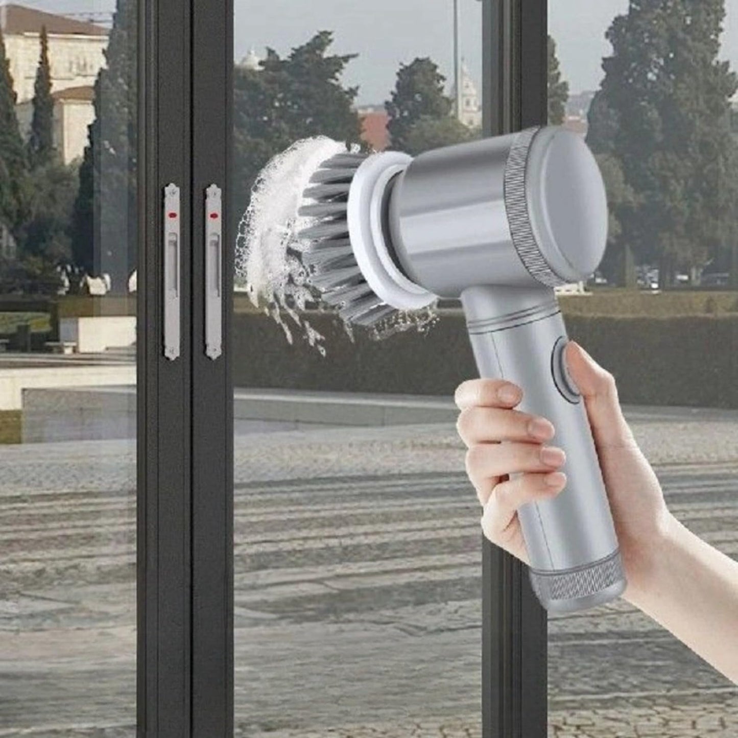 Electric Spin Scrubber, Cordless Rechargeable Cleaning Brush with Adjustable Extension Handle, Turbo Power Scrub Cleaner for Bathroom, Bathtub, Tile, and Kitchen Cleaning