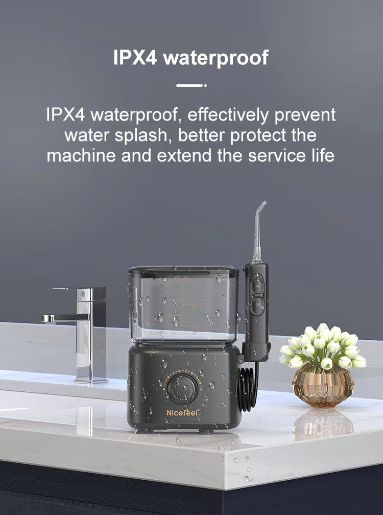 Niecfeel HydroSmile Electric Water Flosser for Teeth & Gums Cleaning, Dental Care, Braces & Implants, 10 Pressure Settings, 7 Tips for Family Use, ADA Accepted, White, Model HS-880, Packaging May Vary