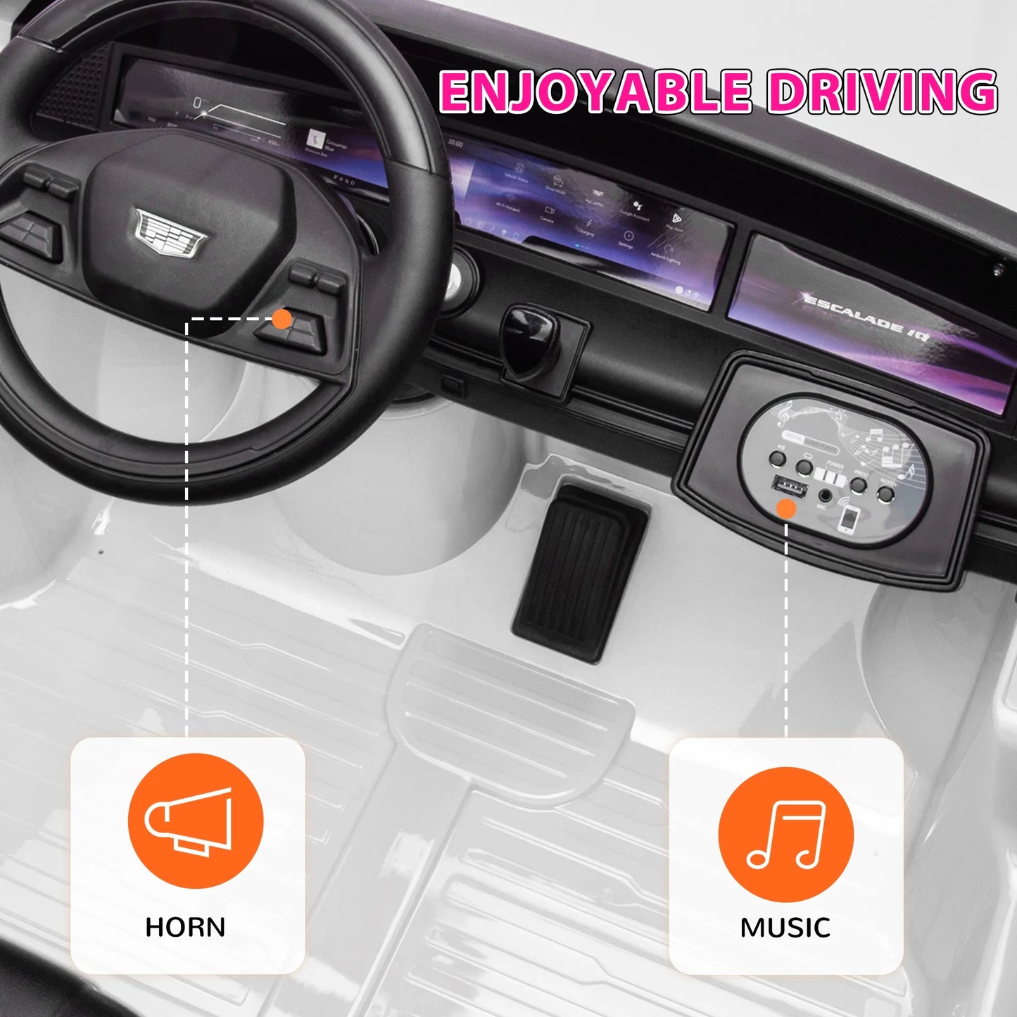 Qaba 12V Electric Ride-On Car for Kids, Battery-Powered Children’s Car with Remote Control, Music, Lights, Horn, 4-Wheel Suspension, Siren, Transport Wheels, Black