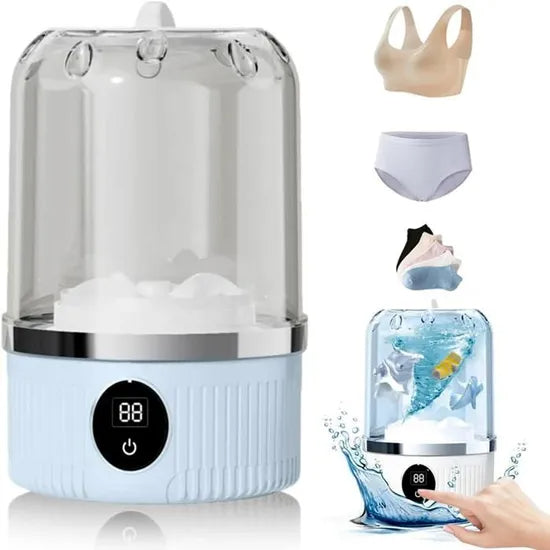 Portable Mini Washing Machine USB Rechargeable Travel Washer For Baby Clothes Underwear Socks Compact Foldable For RV Dorm Camping