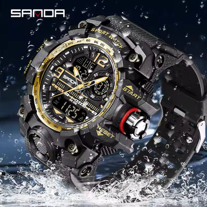 SANDA Waterproof Men’s Electronic Quartz Sports Watch – Fashionable and Functional for All Occasions