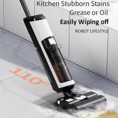 Floor Scrubber with 4 Mop Pads, Spin Mop for Deep Cleaning, 30s Heat-Up, 550ml Water Tank, Suitable for Hardwood, Tile & Laminate Floors