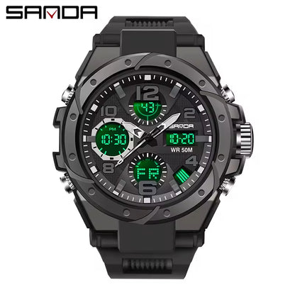 SANAD Premium Luxury Men’s Military Sport Watch | Shock-Resistant Tactical Design | Waterproof Chronograph with Rugged Steel Build