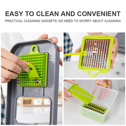 Pro Kitchen 10-in-1 Multi-Function Vegetable Cutter & Chopper, Mandoline Slicer, Food Dicer with Storage Box, Veggie Spiralizer for Fruits & Salad (Everyday Kitchen Essential)