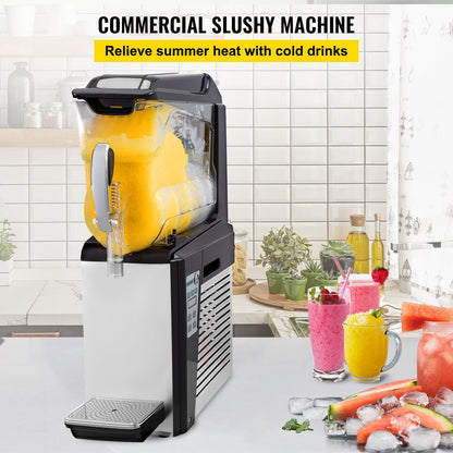 10L Professional Slushy Machine for Home & Business | 600W Powerful Frozen Beverage Machine | One-Tank Slushie Maker with Automatic Cleaning System