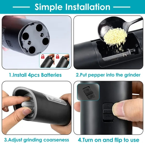 Electric Salt And Pepper Grinder Automatic Gravity Sensor Battery