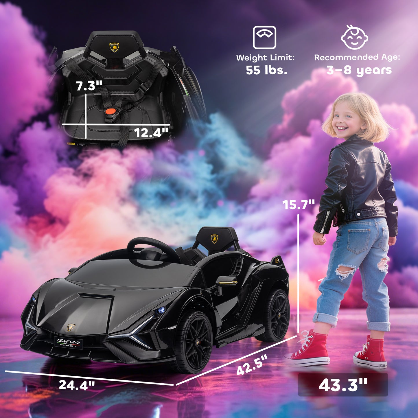 Lamborghini SIAN Kids Electric Ride-On Car with Remote Control – Luxury Licensed Sports Car for Boys & Girls