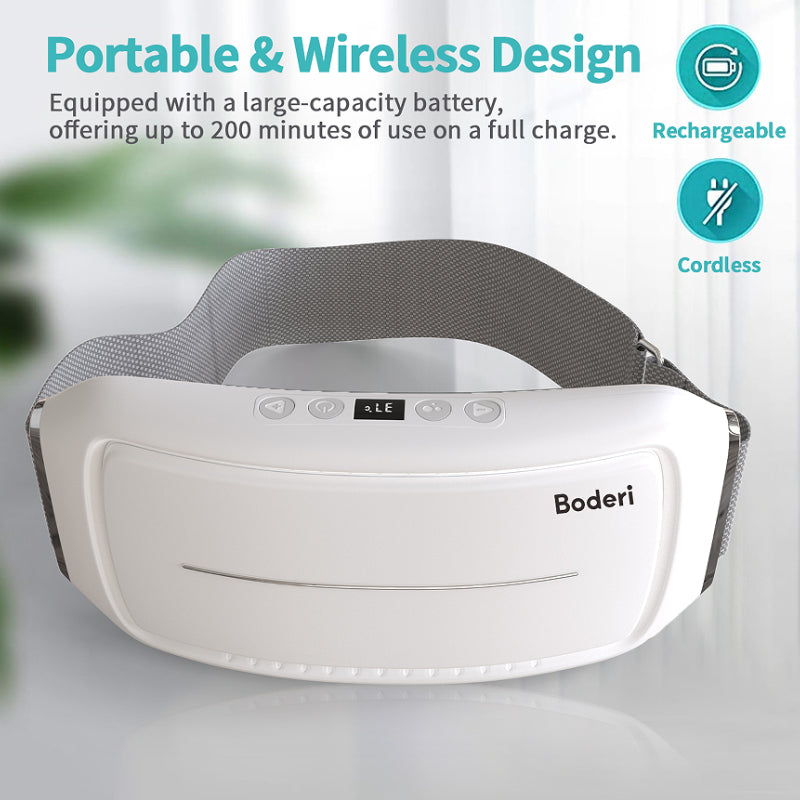 Boderi Rechargeable Heat Massage Belt – Electric Pain Relief Belt for Lower Back, Waist & Abdominal Cramps | Soothing Heat Therapy, Cordless & Adjustable Fit