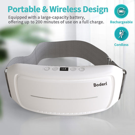 Boderi Rechargeable Heat Massage Belt – Electric Pain Relief Belt for Lower Back, Waist & Abdominal Cramps | Soothing Heat Therapy, Cordless & Adjustable Fit
