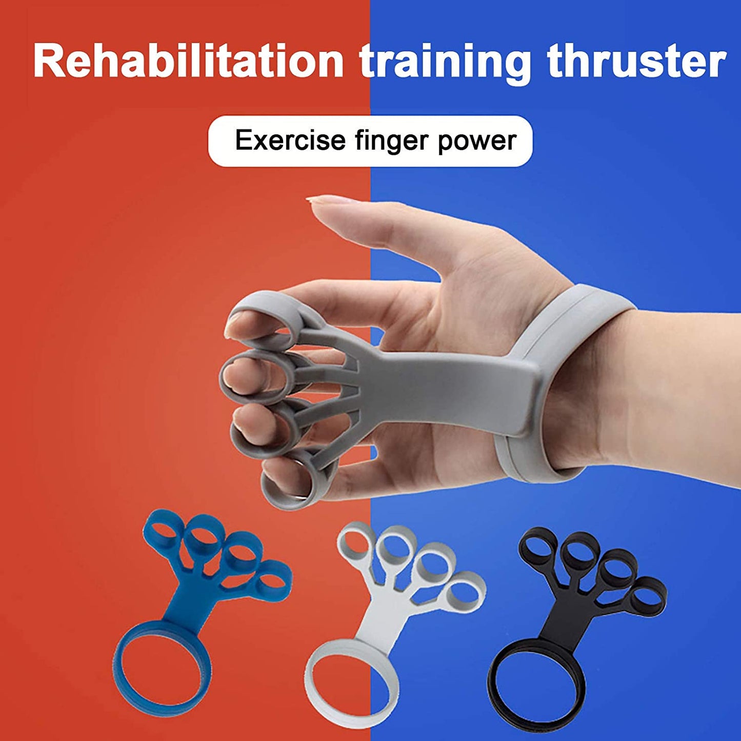 Silicone Finger Grip Strengthener for Hand Therapy | Finger Exercise Stretcher for Arthritis Relief | Ergonomic Hand Grip Trainer for Rehabilitation, Recovery & Daily Strength Training