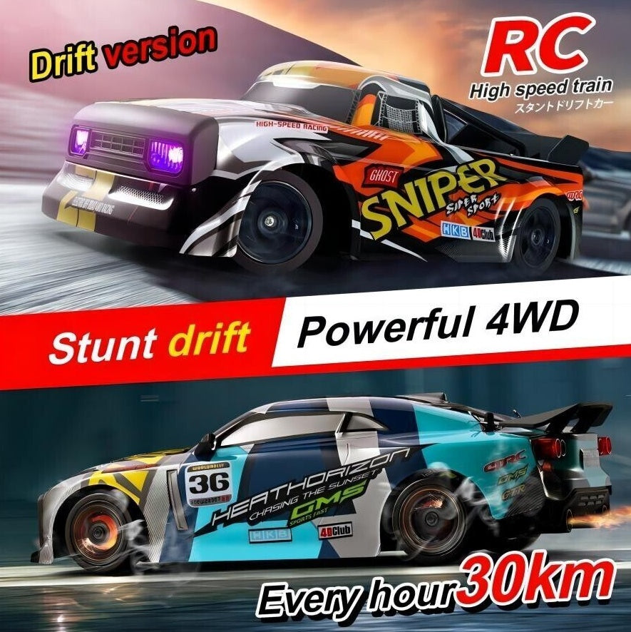Scale 4WD High-Speed RC Racing Car – 30KM/H Fast Drift Remote Control Truck – 2.4Ghz RC Car for Kids & Adults – Durable Off-Road Performance, USA Model