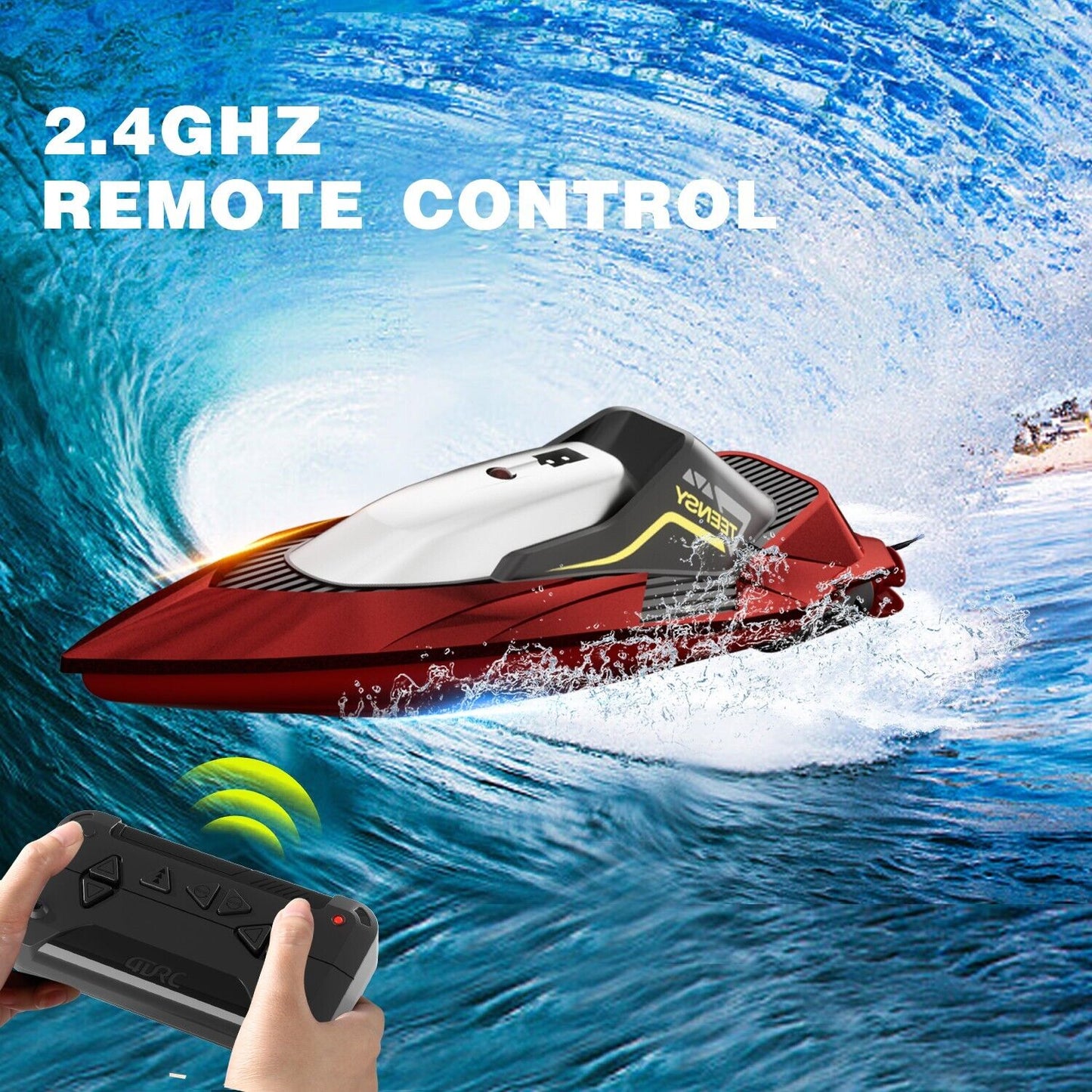 4DRC S5 Fast RC Boat For Pools And Lakes, 2.4 GHz 20 MPH Racing Boats For Kids