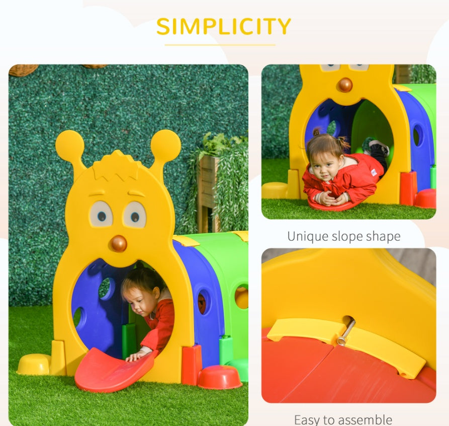 Tunnel Kids Outdoor Play, Multicolor 59 Inches Long, Non-toxic PP, Toddler Toy For 3-6 Years Old