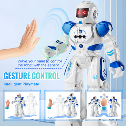 VEVOR Smart RC Robot Toy for Kids – Talking & Dancing Interactive Robot with Gesture Control, Programmable Actions, LED Lights & Music, Educational Remote Control Toy for Boys and Girls
