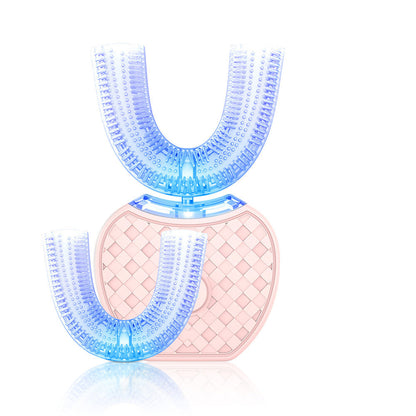 Smart 360° U Type Electric Toothbrush   Automatic Ultrasonic Toothbrush with Blue Light Whitening, Waterproof & USB Rechargeable