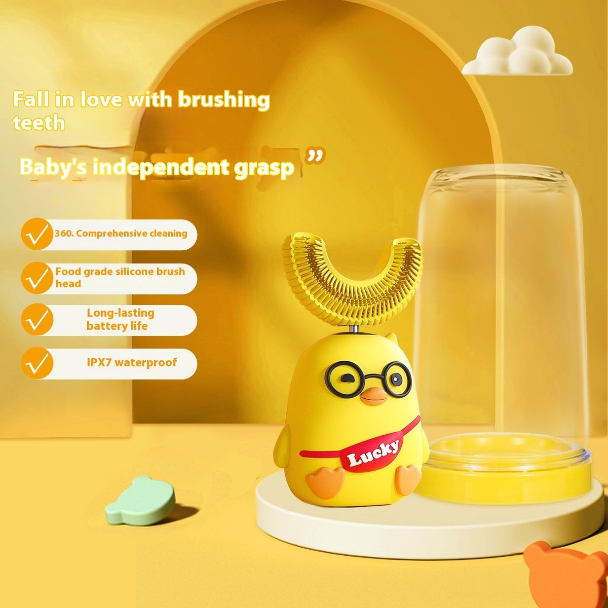 Children's Electric Toothbrush U-shaped Soft Bristle Cleaning Tool