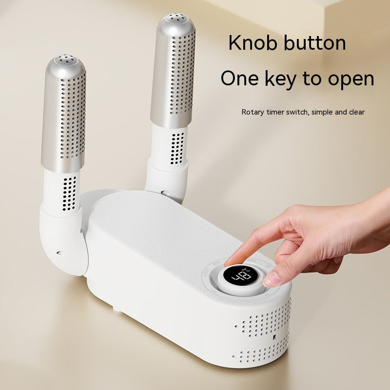 Intelligent Heat & Sterilization System] Electric Shoe Dryer and Deodorizer – Fast Drying Boot Warmer with Adjustable Timer, UV Sanitization, Compact Folding Design, Quiet Operation