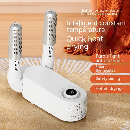 Intelligent Heat & Sterilization System] Electric Shoe Dryer and Deodorizer – Fast Drying Boot Warmer with Adjustable Timer, UV Sanitization, Compact Folding Design, Quiet Operation