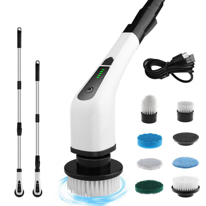 Electric Bathroom Scrubber, 360° Rotating Power Spin Brush with Telescopic Handle, Waterproof Cordless Cleaner for Shower, Sink, and Kitchen Surfaces