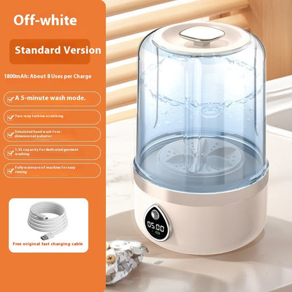 Mini Household Washing Machine | Portable Deep Cleaning for Small Loads, Baby Clothes & Underwear | Perfect for Dorms, Apartments, Hotels & Travel | Quiet, Energy-Saving (White)