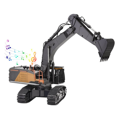 22-Channel Remote Control Excavator Toy | 1:14 Scale RC Construction Digger with Realistic Metal Arm, 360° Rotation & LED Lights | Heavy-Duty Engineering Vehicle for Kids & Beginners