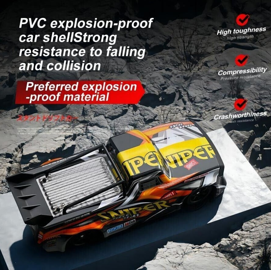 Scale 4WD High-Speed RC Racing Car – 30KM/H Fast Drift Remote Control Truck – 2.4Ghz RC Car for Kids & Adults – Durable Off-Road Performance, USA Model