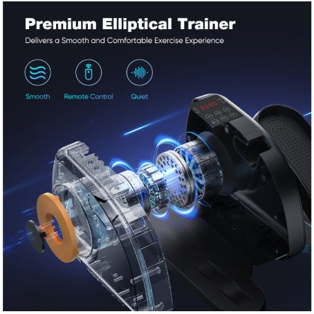 Under-Desk Elliptical Machine for Home & Office | Quiet Seated Pedal Exerciser with Adjustable Resistance | Compact Electric Leg Trainer for Seniors & Desk Workers