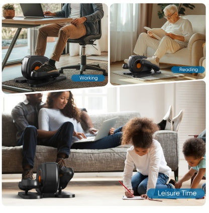 Under-Desk Elliptical Machine for Home & Office | Quiet Seated Pedal Exerciser with Adjustable Resistance | Compact Electric Leg Trainer for Seniors & Desk Workers