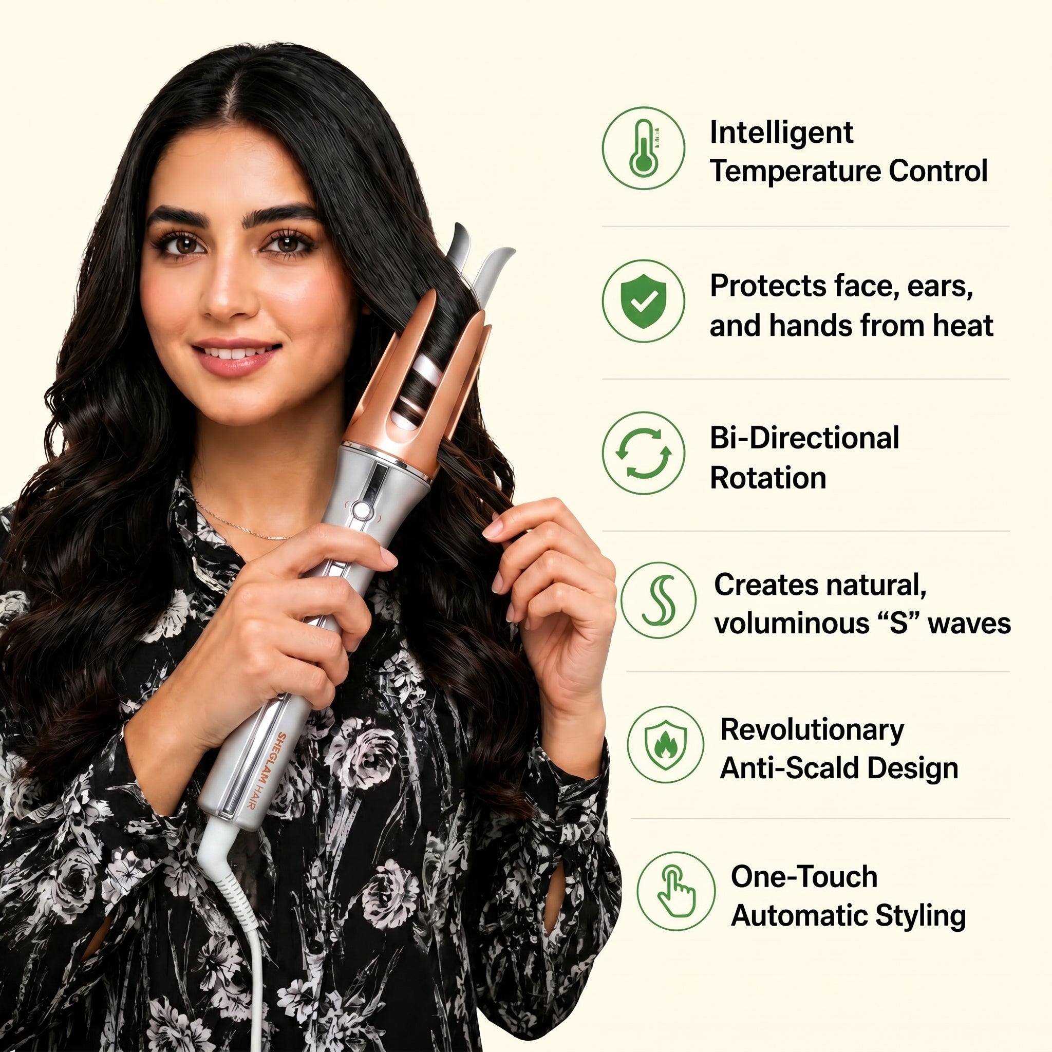 SHEGLAM™ Vertigo Spin Auto Hair Curler