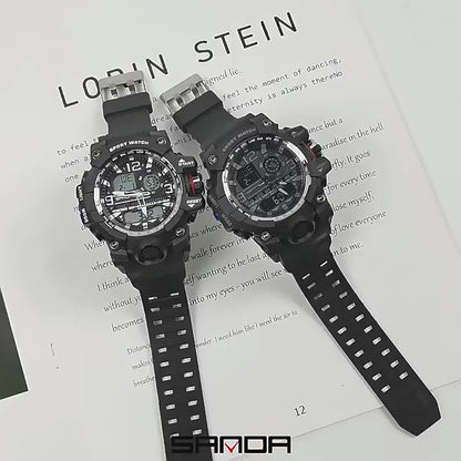 SANDA Waterproof Men’s Electronic Quartz Sports Watch – Fashionable and Functional for All Occasions